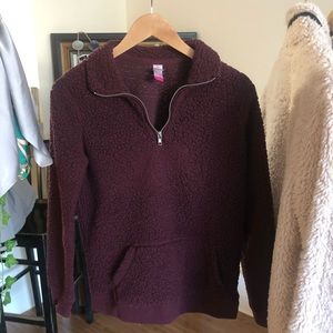 Sherpa half zip sweatshirt